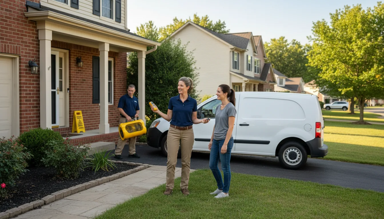 Residential water damage restoration in Carman, IL